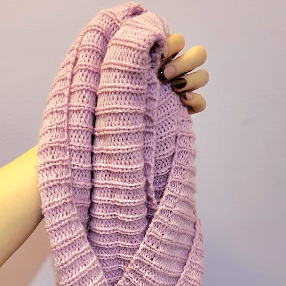 Violet Infinity Knit Scarf - Picture 5 of 6